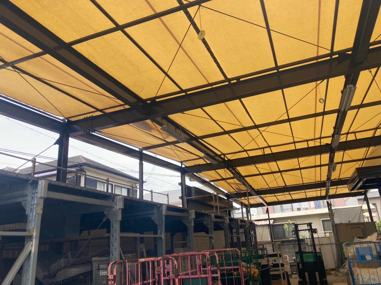 【兵庫県加古川市】O社様　テント倉庫改修工事・ライン工事