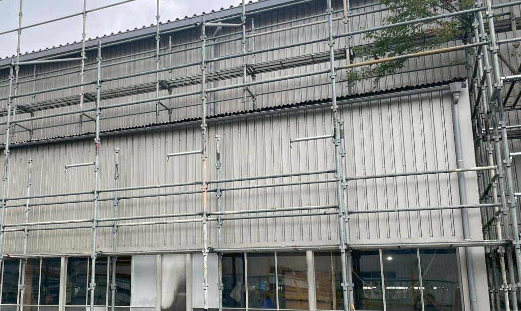 施工中の写真　外壁